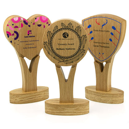 Solid Oak Trophy Award