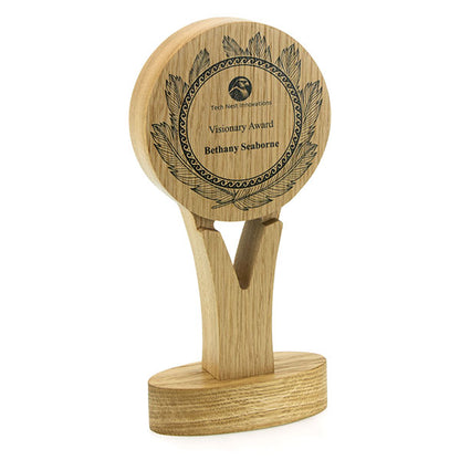 Solid Oak Trophy Award